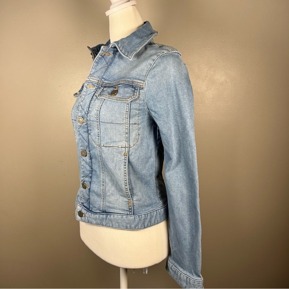 ZADIG & VOLTAIRE ​Kioky Cropped Skull Embellished Denim Jacket Size Small Zip - Picture 4 of 15